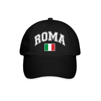Rom Roma Rome Italien Flagge - Baseballkappe - Schwarz/Schwarz - Vorne