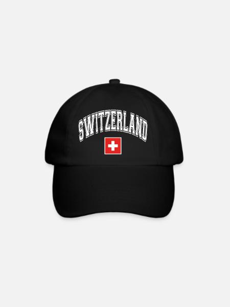 Schweiz Switzerland Flagge - Baseballkappe - Schwarz/Schwarz