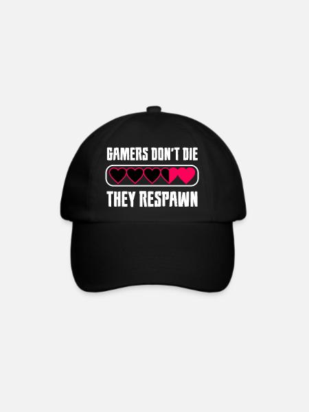 Gamer Herz Botschaft - Baseballkappe - Schwarz/Schwarz