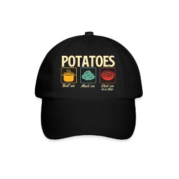 Kartoffeln kochen Püree Eintopf Thanksgiving Zitat - Baseballkappe - Schwarz/Schwarz - Vorne