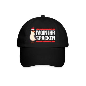 Hamburg Moin Spacken Nordsee Hamburger Möwe Lustig - Baseballkappe - Schwarz/Schwarz - Vorne
