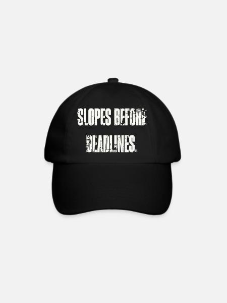 Slopes Before Deadlines - Baseballkappe - Schwarz/Schwarz