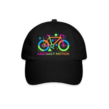 Neon-Abstrakte Fahrradbewegung - Baseballkappe - Schwarz/Schwarz - Vorne