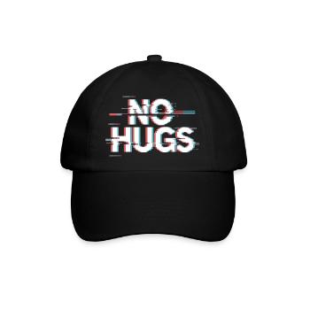 No Hugs Bitte Abstand Halten Umarmung Anti Social - Baseballkappe - Schwarz/Schwarz - Vorne