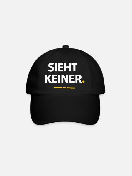 Sieht keiner. – Lustiges Handwerker Shirt - Baseballkappe - Schwarz/Schwarz