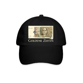 Goldene Zeiten DM Retro 50er, Handzeichnung  - Baseballkappe - Schwarz/Schwarz - Vorne