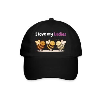 Imker Humor Shirt für Bienen Fans - Baseballkappe - Schwarz/Schwarz - Vorne