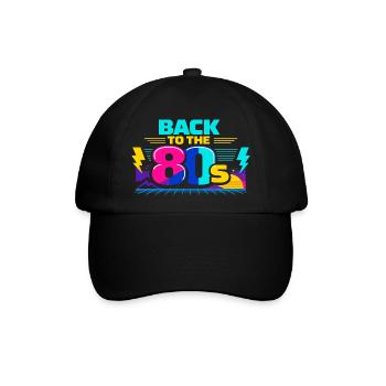 Zurück in die 80er Neon - Baseballkappe - Schwarz/Schwarz - Vorne