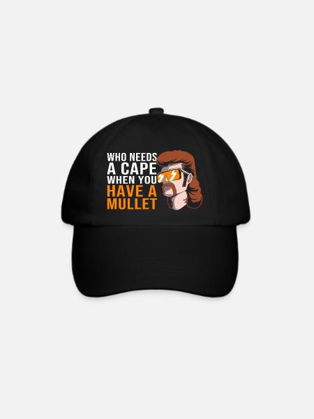 Mullet Haarschnitt Vokuhila - Baseballkappe - Schwarz/Schwarz
