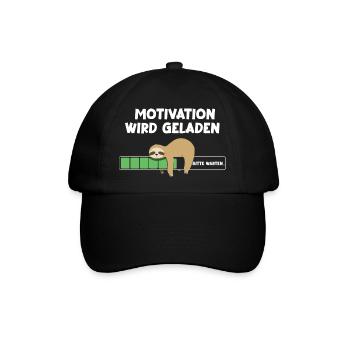 Motivation wird geladen Faultier Faultiermotiv - Baseballkappe - Schwarz/Schwarz - Vorne