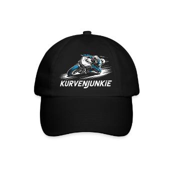  Kurvenjunkie Motorradfahrer Sportbike Racing - Baseballkappe - Schwarz/Schwarz - Vorne