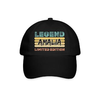 Geschenk für Amalia - Baseballkappe - Schwarz/Schwarz - Vorne
