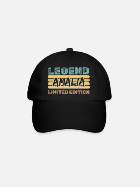 Geschenk für Amalia - Baseballkappe - Schwarz/Schwarz