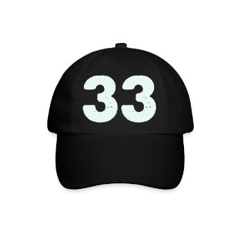 33- - Baseballkappe - Schwarz/Schwarz - Vorne