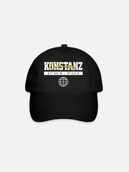 Konstanz Deutschland Koordinaten Reise Souvenir - Baseballkappe - Schwarz/Schwarz