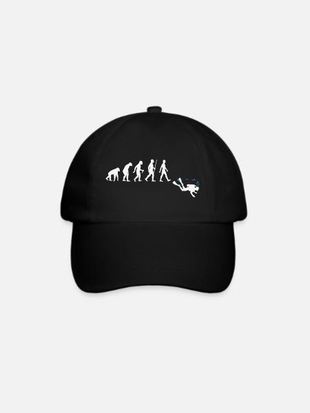 Evolution Of Tauchen - Funny Scuba Diving Gift - Baseballkappe - Schwarz/Schwarz