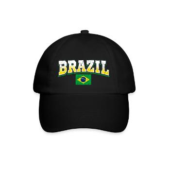 Brasilien Fan - Baseballkappe - Schwarz/Schwarz - Vorne