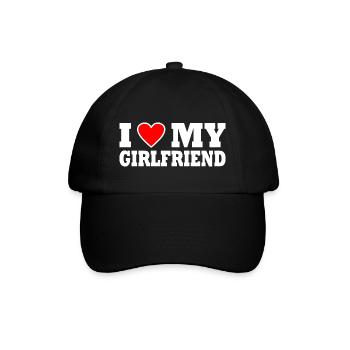 I love my girlfriend - Baseballkappe - Schwarz/Schwarz - Vorne