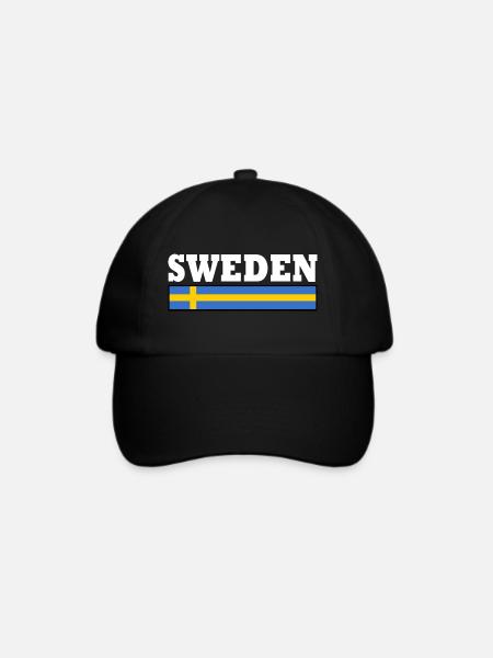 Schweden - Baseballkappe - Schwarz/Schwarz