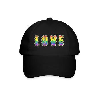 Liebe LGBT-Farben - Baseballkappe - Schwarz/Schwarz - Vorne