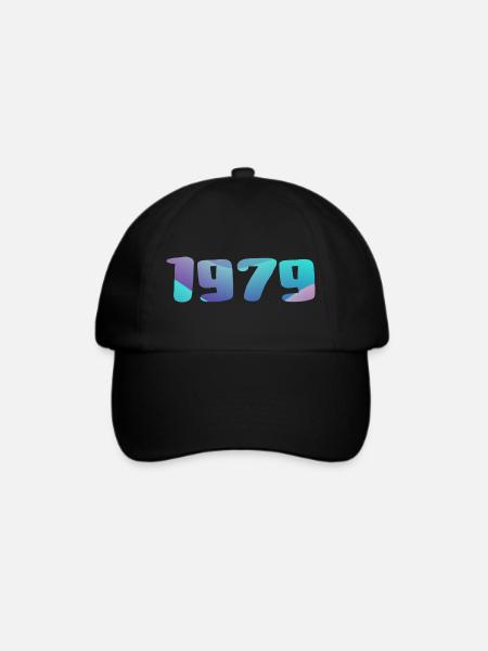 1979 Geburtstagsgeschenk Vintage 1979 Retro 1979 - Baseballkappe - Schwarz/Schwarz