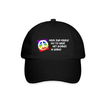 NEIN ZUM KRIEG! NO TO WAR! НЕТ ВОЙНЕ! НІ ВІЙНІ! - Baseballkappe - Schwarz/Schwarz - Vorne