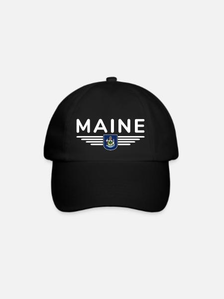 Maine Fan T-Shirt – Perfekt für Fans! - Baseballkappe - Schwarz/Schwarz