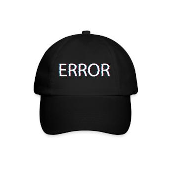 Error Design mit coolem Glitch Effekt - Baseballkappe - Schwarz/Schwarz - Vorne