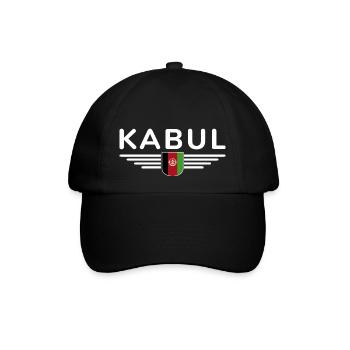 Kabul Design – Herz Afghanistans - Baseballkappe - Schwarz/Schwarz - Vorne