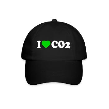 I love co2 - Baseballkappe - Schwarz/Schwarz - Vorne