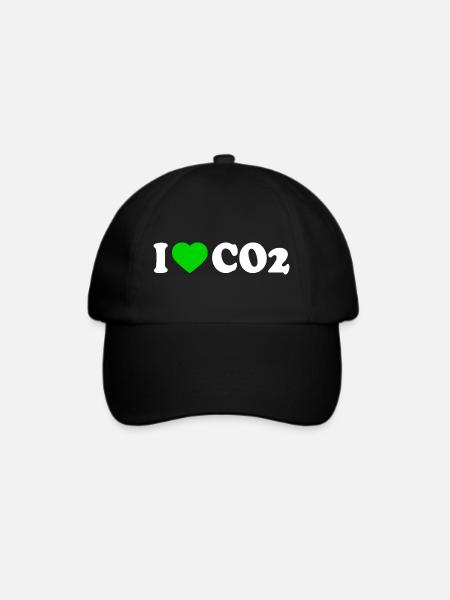 I love co2 - Baseballkappe - Schwarz/Schwarz