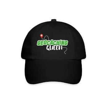 geocache geocacher schnitzeljagd geocaching-queen - Baseballkappe - Schwarz/Schwarz - Vorne