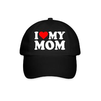 I love my mom - Baseballkappe - Schwarz/Schwarz - Vorne