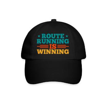Route Running Is Winning Wide Receiver - Baseballkappe - Schwarz/Schwarz - Vorne