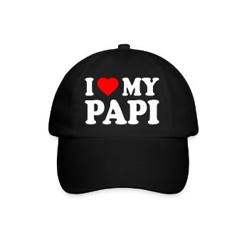 I love my papi - Baseballkappe - Schwarz/Schwarz - Vorne