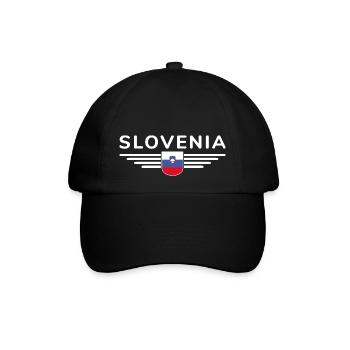 Stylisches Slowenien Design - Baseballkappe - Schwarz/Schwarz - Vorne