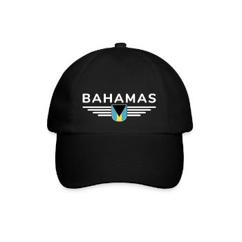 Bahamas Fans: Tropisches Design - Baseballkappe - Schwarz/Schwarz - Vorne