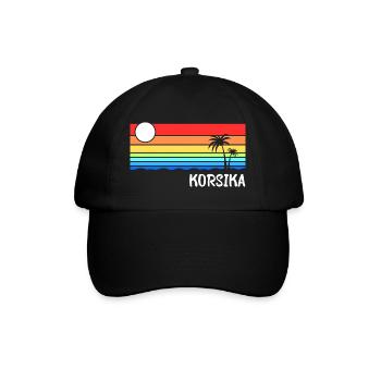 Korsika Urlaub Corsica Corse Idee - Baseballkappe - Schwarz/Schwarz - Vorne
