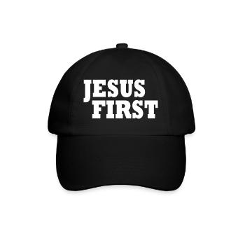Jesus first - Baseballkappe - Schwarz/Schwarz - Vorne