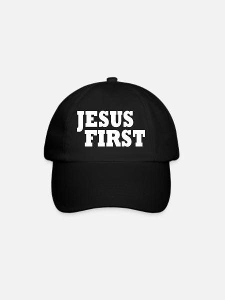 Jesus first - Baseballkappe - Schwarz/Schwarz