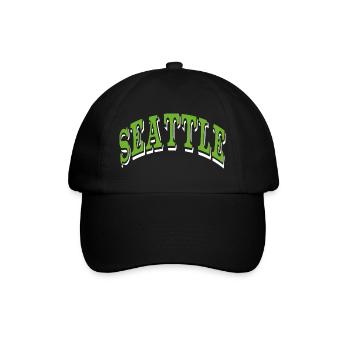 Seattle - Baseballkappe - Schwarz/Schwarz - Vorne