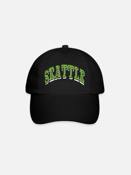 Seattle - Baseballkappe - Schwarz/Schwarz