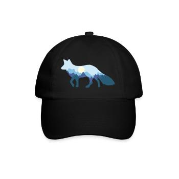 Fuchs Mondschein fox moonlight - Baseballkappe - Schwarz/Schwarz - Vorne