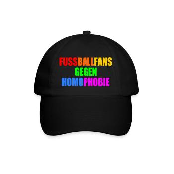 fußballfans gegen homophobie - Baseballkappe - Schwarz/Schwarz - Vorne
