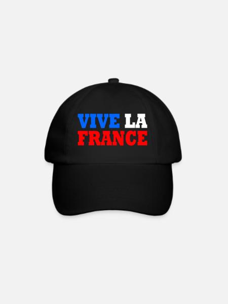 Vive la france - Baseballkappe - Schwarz/Schwarz