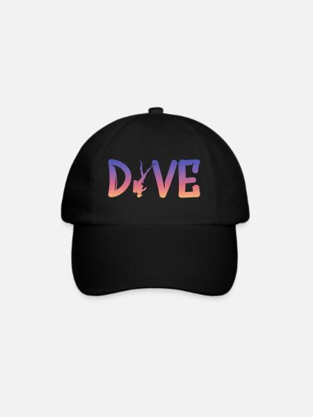 Dive, Diver, Scuba Diving - Baseballkappe - Schwarz/Schwarz