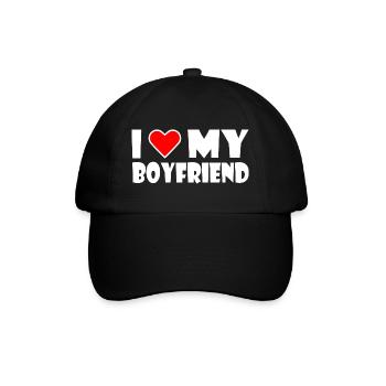 I love my boyfriend - Baseballkappe - Schwarz/Schwarz - Vorne