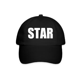 Star - Baseballkappe - Schwarz/Schwarz - Vorne
