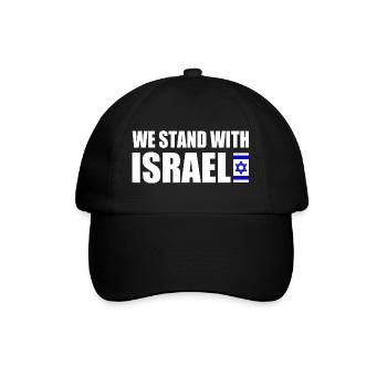 We stand with israel - Baseballkappe - Schwarz/Schwarz - Vorne