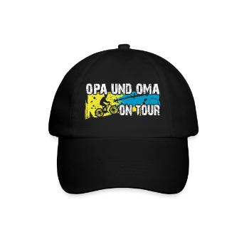 Opa und Oma auf Tour auf gemeinsamer Radtour - Baseballkappe - Schwarz/Schwarz - Vorne